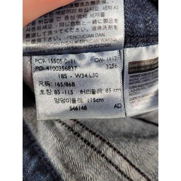 Levis 505 Straight Leg Jeans Womens 18 (actual 34x30) Blue Denim Mid Rise Zip - Picture 8 of 12